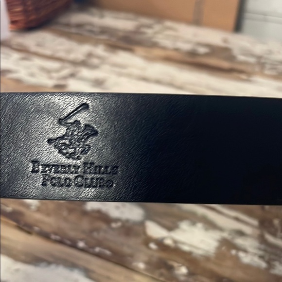 Beverly Hills Polo Club Black Leather Belt - Picture 3 of 5